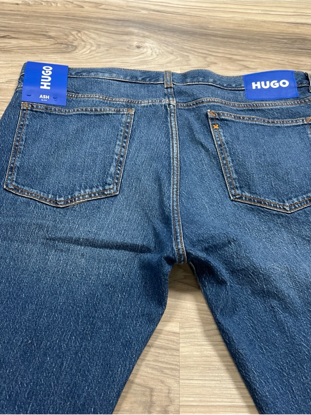 HUGO BOSS HUGO ASH SLIM STRAIGHT DARK BLUE JEANS MEN'S SIZE 38X32 NWT - Picture 6 of 6